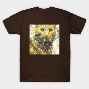 Tabby Kitty Cat Batik Pattern Design T-Shirt